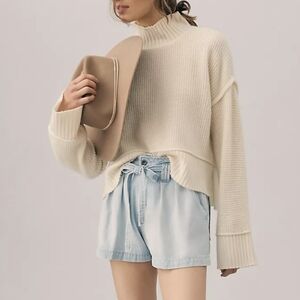 Pilcro Cashmere Cocoabella Mock Neck Sweater Sz.XS